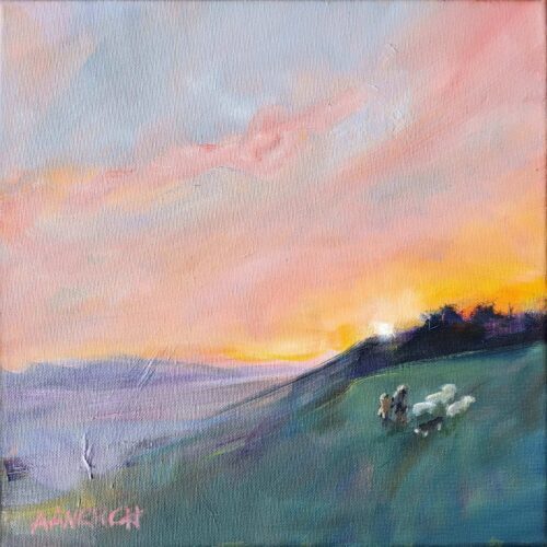 Ann Anrrich - At the End of the Day 12x12x.75 in 1.5" deep wooden frame