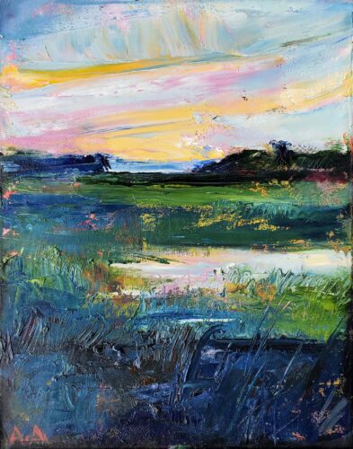 Ann Anrrich - Bear Island WMA ACE Basin, SC 14x12x.75 Oil on Canvas