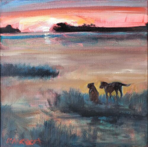 Ann Anrrich - First Date 12x12x.75 in 1.5" deep wooden frame