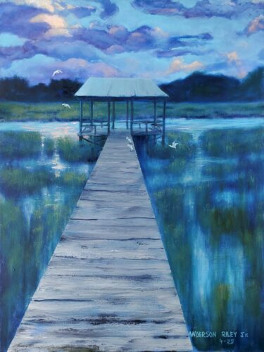 Anderson Riley - A Gathering at the Gloaming 40x30 Oil on Canvas