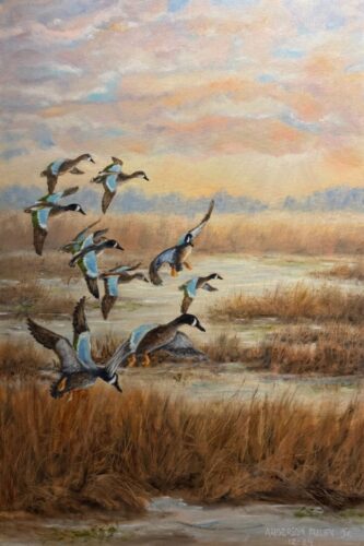Anderson Riley - Air Show, Blue-winged teal 36x24