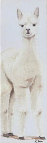 Rachael Sherer No Prob-Llama 2026 Oil on Canvas 24x8x1.5