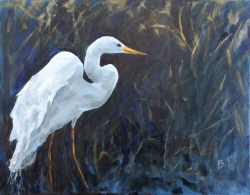 Barrie Tompkins - Evening Egret 14x18x1.5
