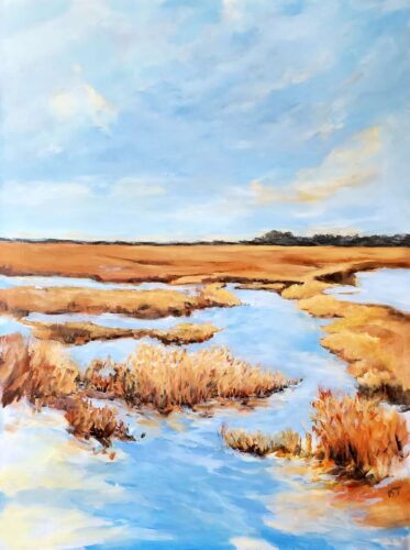 Barrie Tompkins - Winter Wetlands 48x36x1.5 Acrylic on Canvas