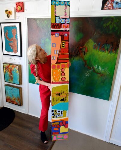 Cindy Walton Around the Bend Totem 72x9x3