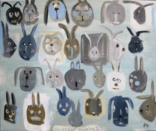 Debra Paysinger 16x20 the raddit Reunion 1 Acrylic on Canvas