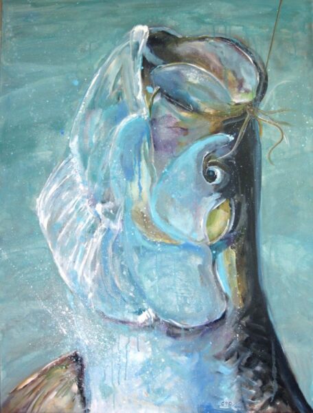 Debra Paysinger Tarpon Tales V 40x30 Acrylic on Canvas