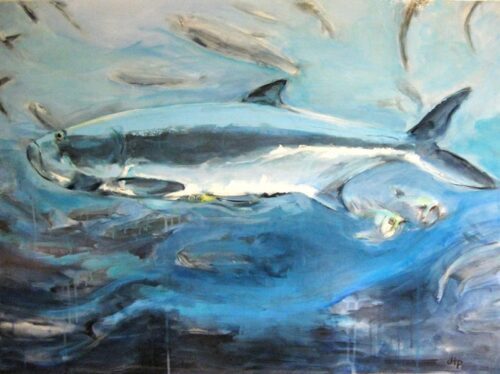 Debra Paysinger Tarpon Traffic 30x40 Acrylic on Canvas