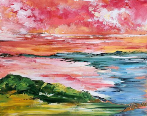 Julia Moore - Red Sea Salt 2026 Acrylic on Canvas 24x30x1.5