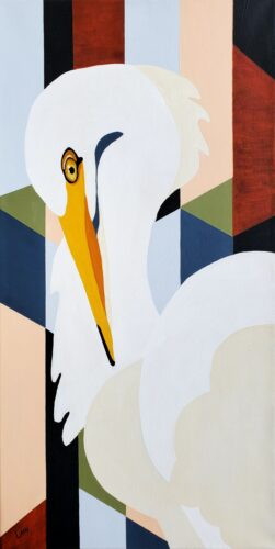 Lani Stringer "Elusive Egret" 30x15