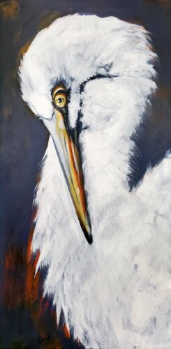 Lani Stringer "Great White" Egret 24x12