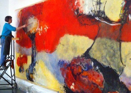 Laura Spong Painting Big Red 96x192 (Cropped)