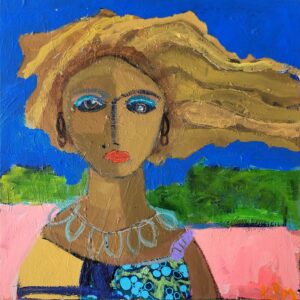 Blonde Hair, Mixed Media, Page Morris