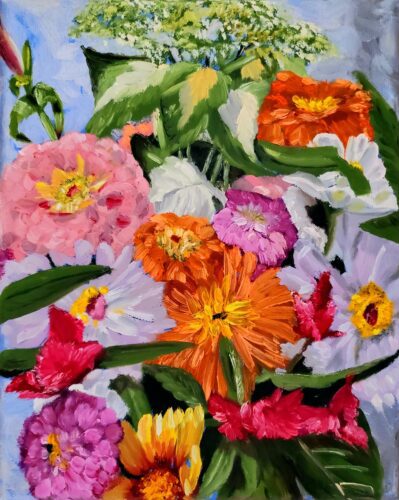Rachael Sherer "Fiery Blooms" 10x8