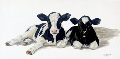Rachael Sherer Pasture Bedtime 2026 Oil on Canvas 8x16x1.5