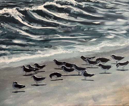 Ruth Saunders - Enchanted, Seagulls at Edisto Beach, SC 24x30