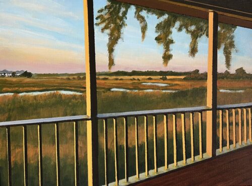 Ruth Saunders "Porch View of Marsh at Edisto" 12x16x1.5