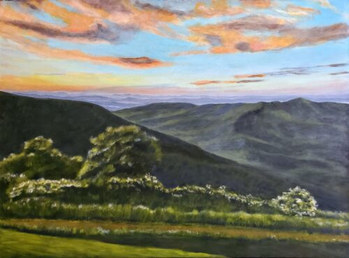 Ruth Saunders - View from The Pisgah Inn Blue Ridge Parkway 36x48 Oil on Canvas