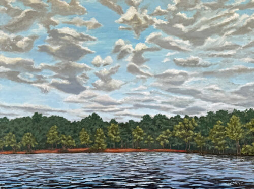 Rachael Sherer Lake Murray, SC, Sky Drama Oil on Canvas 30x40x1.5