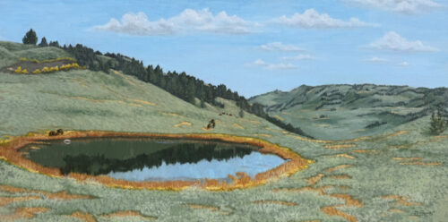 Rachael Sherer Where the Bison Roam Oil on Canvas 24x48x1.5