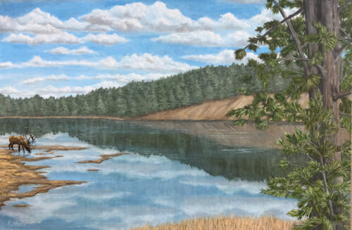 Rachael Sherer Psalm 104 10-13 Oil on Canvas 24x36x1.5