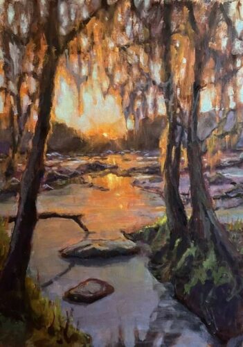 SOLD Noelle Brault "Dawn on The River" 24x18