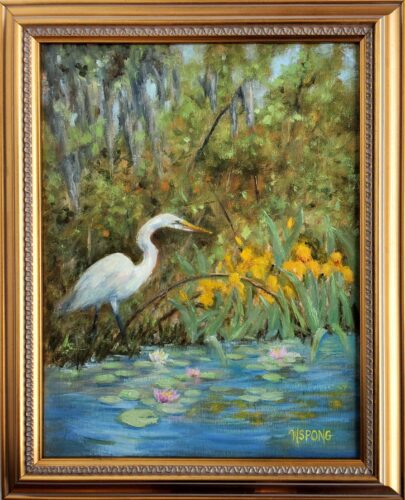 Wanda Spong - Beauty and the Blooms 2026 11x14 in 16.75x13.75 Gold Frame