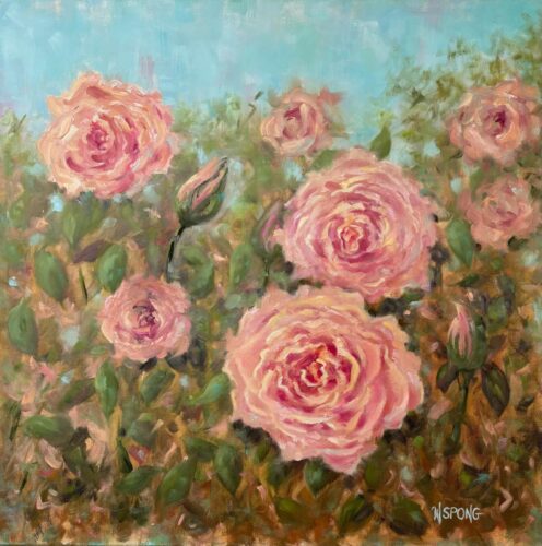 Wanda Spong Bed of Roses 24x24x1.5 Oil on Canvas 2026