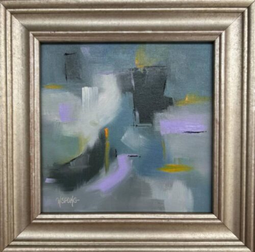 Wanda Spong - Breaking Free 8x8 Oil on Board in 12x12 Elite Silver Frame 2026