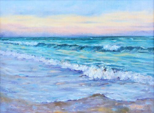 Wanda Spong - Emerald Sea 12x16 in Gold Frame