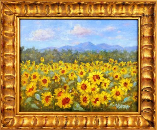 Wanda Spong - Happy Faces, Happy Places 8x10 in 10.5x12.5 Elite Gold Frame Oil on Canvas 2026