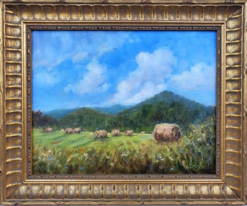 Wanda Spong - Haymaking 11x14 image in 14x17 Gold Frame