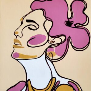 Julia Spong - Lady Rose 2025 Hand Painted Canvas Mounted on Wood 10x8x.75