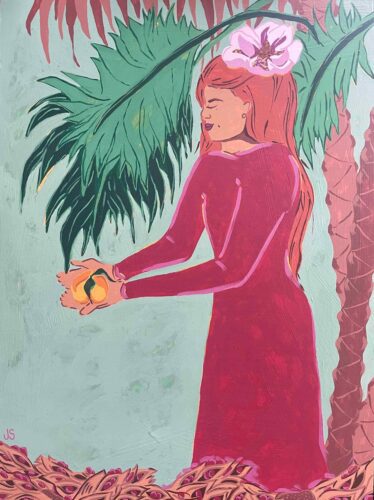 Julia Spong - Southern Offering 24x18x1.5 Acrylic on Wooden Panel