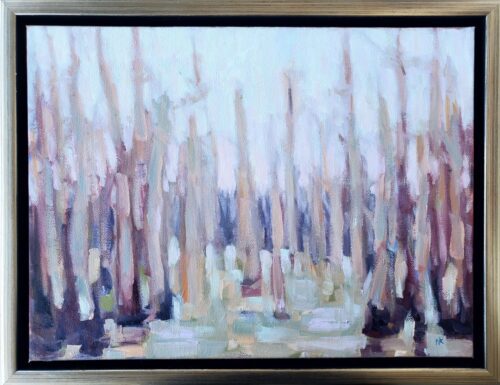 Nina Knowlton - Greeting Party 12x16 in 14x18 Silver Floating Frame