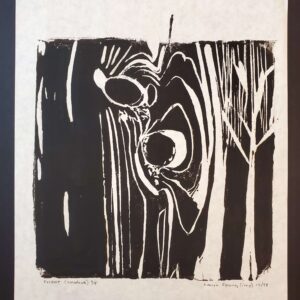 Laura Spong - Flight (Woodcut) 8x8 on 12x9 Paper