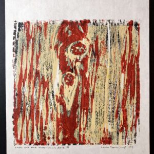 Laura Spong - Knots and Have Nots Woodcut 8x8 on 12x9 Paper